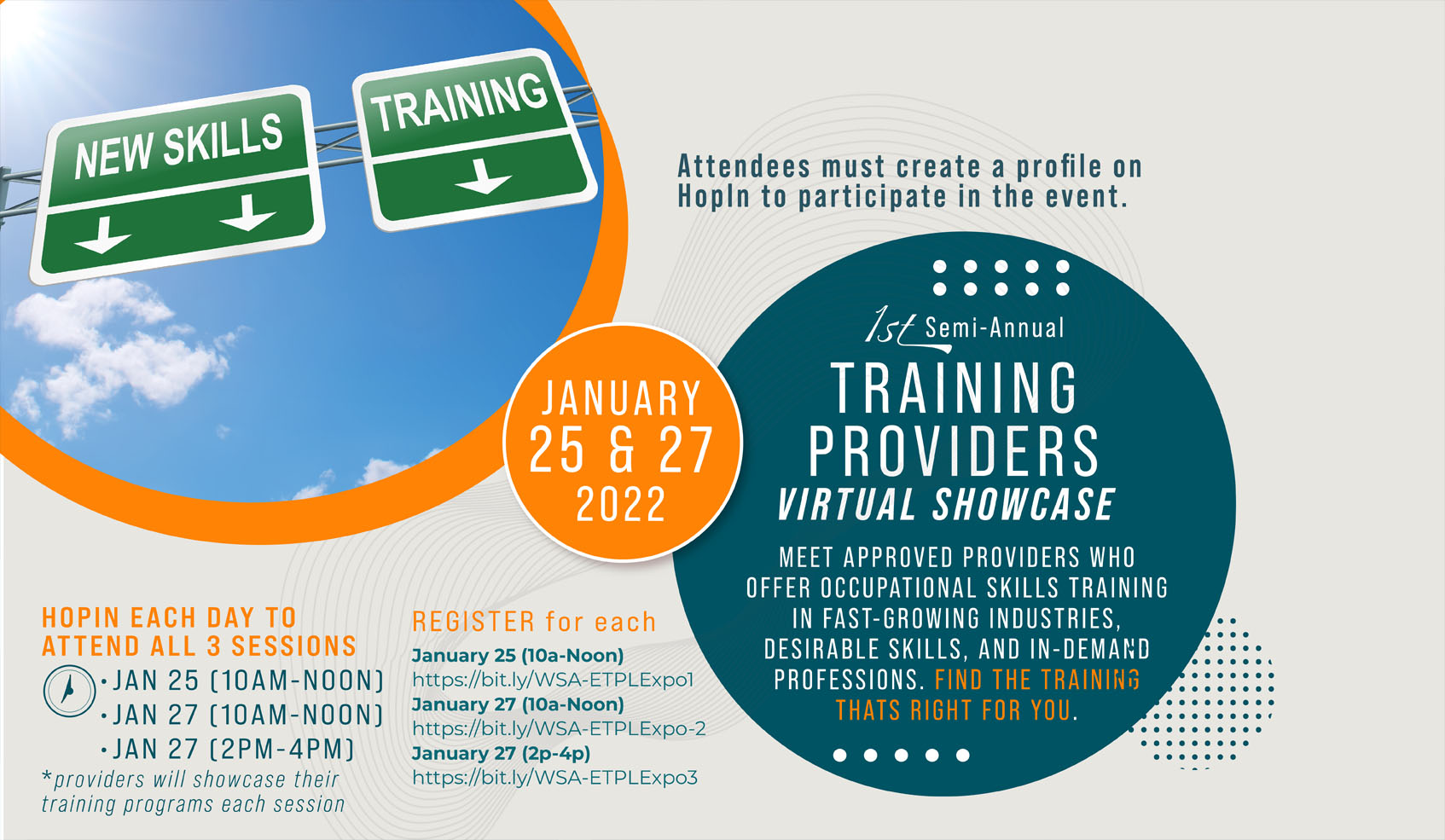 1st Semi-Anual Training Provider Showcase. Register to attend all three training provider showcases. Click the link to go to registration.